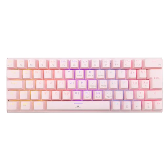 Keyboard White Shark Gaming Wakizashi 2 60% Mechanical RGB Pink Blue Switch HR