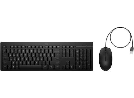 Keyboard HP 225 Wired w/Mouse Combo USB Black