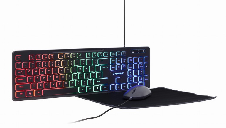 Desktop Set Gembird Backlight 3IN1 Keyboard+Mouse+Mouse Pad