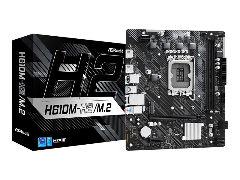 MB ASRock H610M-H2/M.2 DDR4 LGA1700 3200MHz SATA3 M.2 USB3.2 GBit LAN PCIe 4.0 2xHDMI