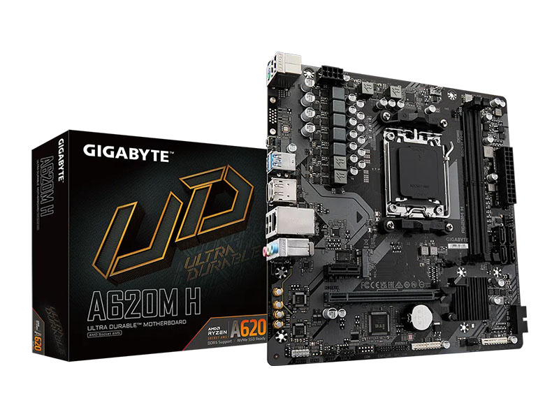 MB Gigabyte A620M H AM5 DDR5 7200MHz OC/SATA3/M.2/GBit LAN/PCIe 4.0/HDMI/DP