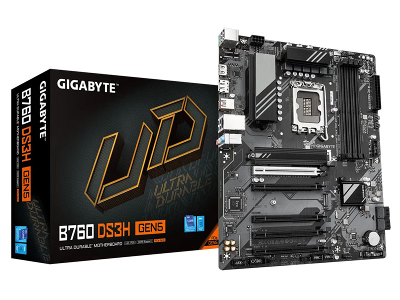MB Gigabyte B760 DS3H GEN5 LGA1700 DDR5 7600MHz OC/2xM.2/USB3.2/Type-C/PCIe 5.0/Gbit LAN/HDMI/DP