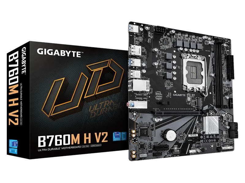 MB Gigabyte B760M H V2 LGA1700 DDR5 8000MHz OC/M.2/USB3.2/PCIe 4.0/Gbit LAN/HDMI/DP