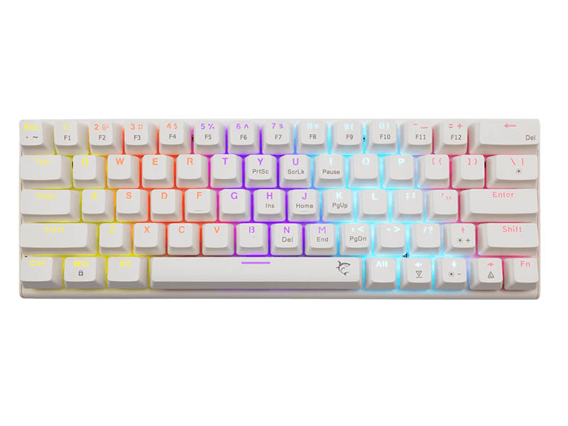 Keyboard White Shark Gaming Wakizashi 2 60% Mechanical RGB White Red Switch