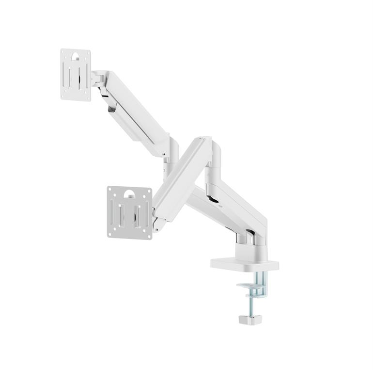 Monitor Desktop Stand Gembird for 2 Monitors Full Motion Desk Mount White