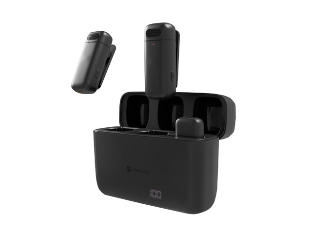 Microphone Mobile Natec Hopper Lavalier Wireless USB-C (Set of 2)