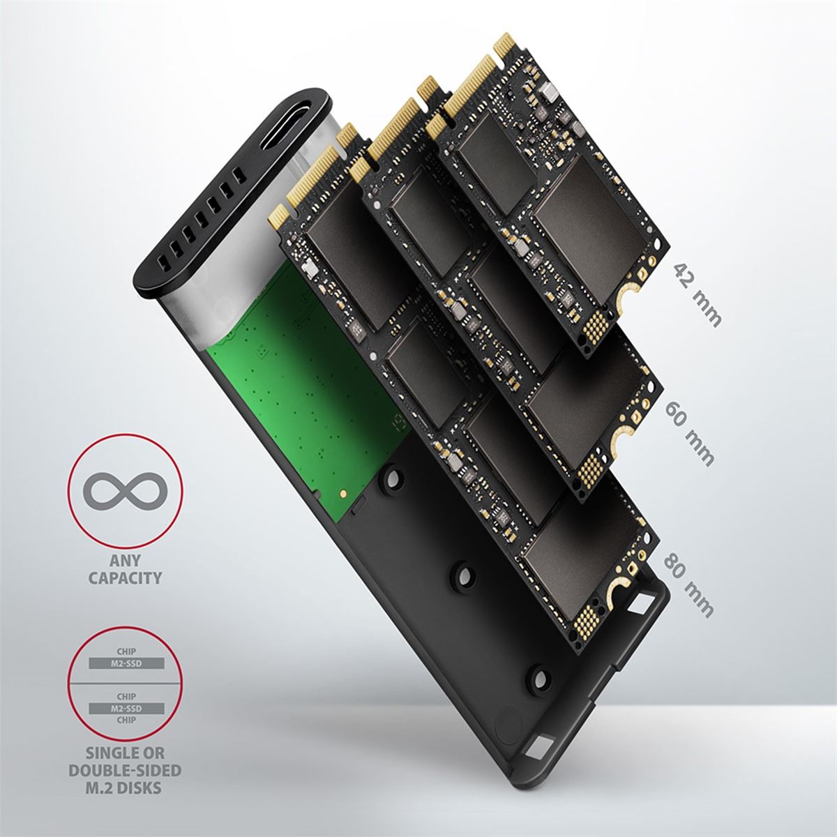 HDD DOD Ladica M.2 Sata->USB 3.2 Gen2, AXA, EEM2-SBC