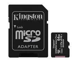 MEM SD MICRO 64GB Kingston Canvas Select Plus + Adapter