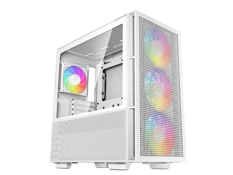 ATX / E-ATX Midi Tower Case Deepcool CH560 White ARGB w/USB 3.0, Type-C, 3x 140mm, 1x 120mm LED Fans
