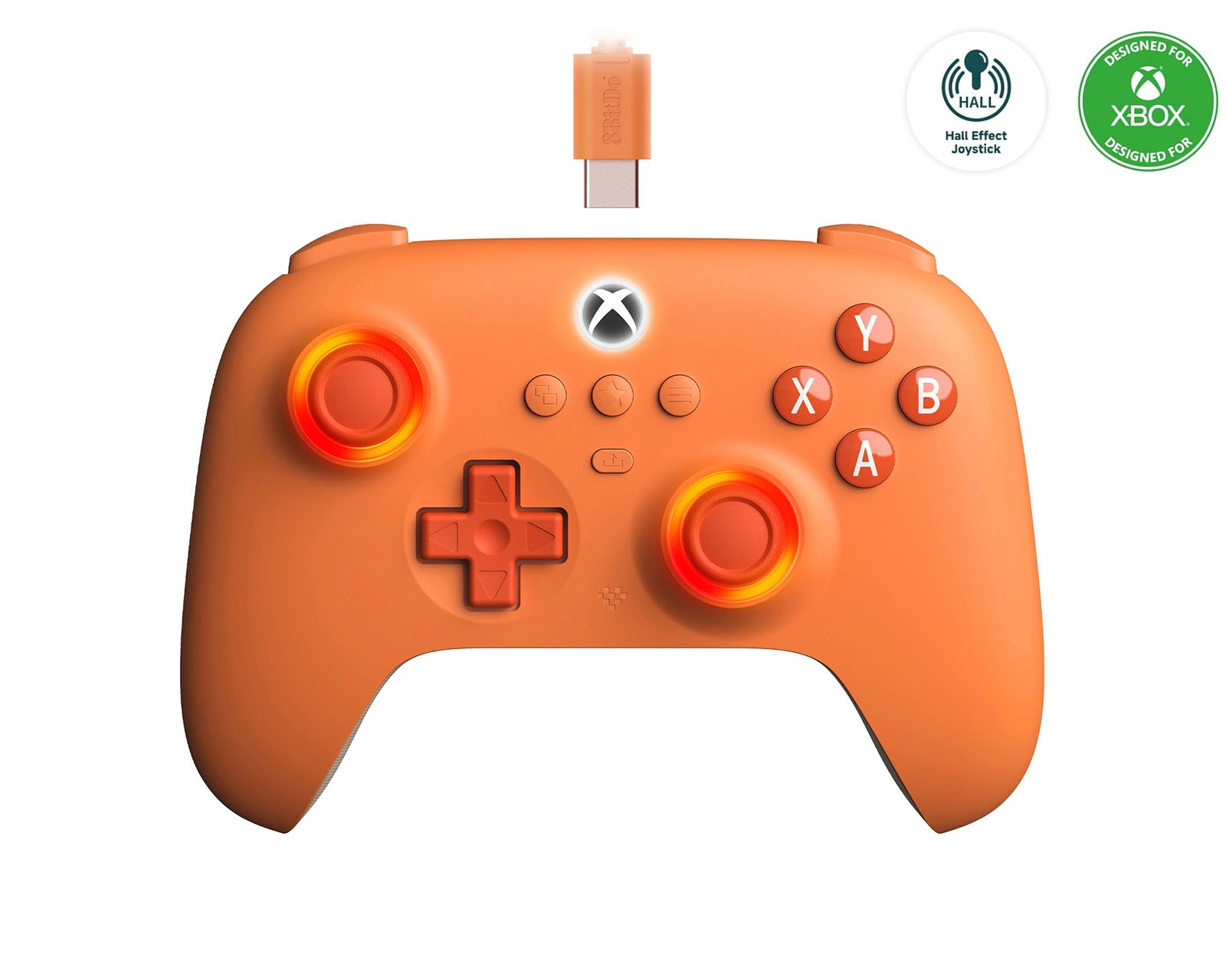 Wired Controller for Xbox/PC 8BitDo Ultimate C Orange  (w/ Hall Effect Joysticks)