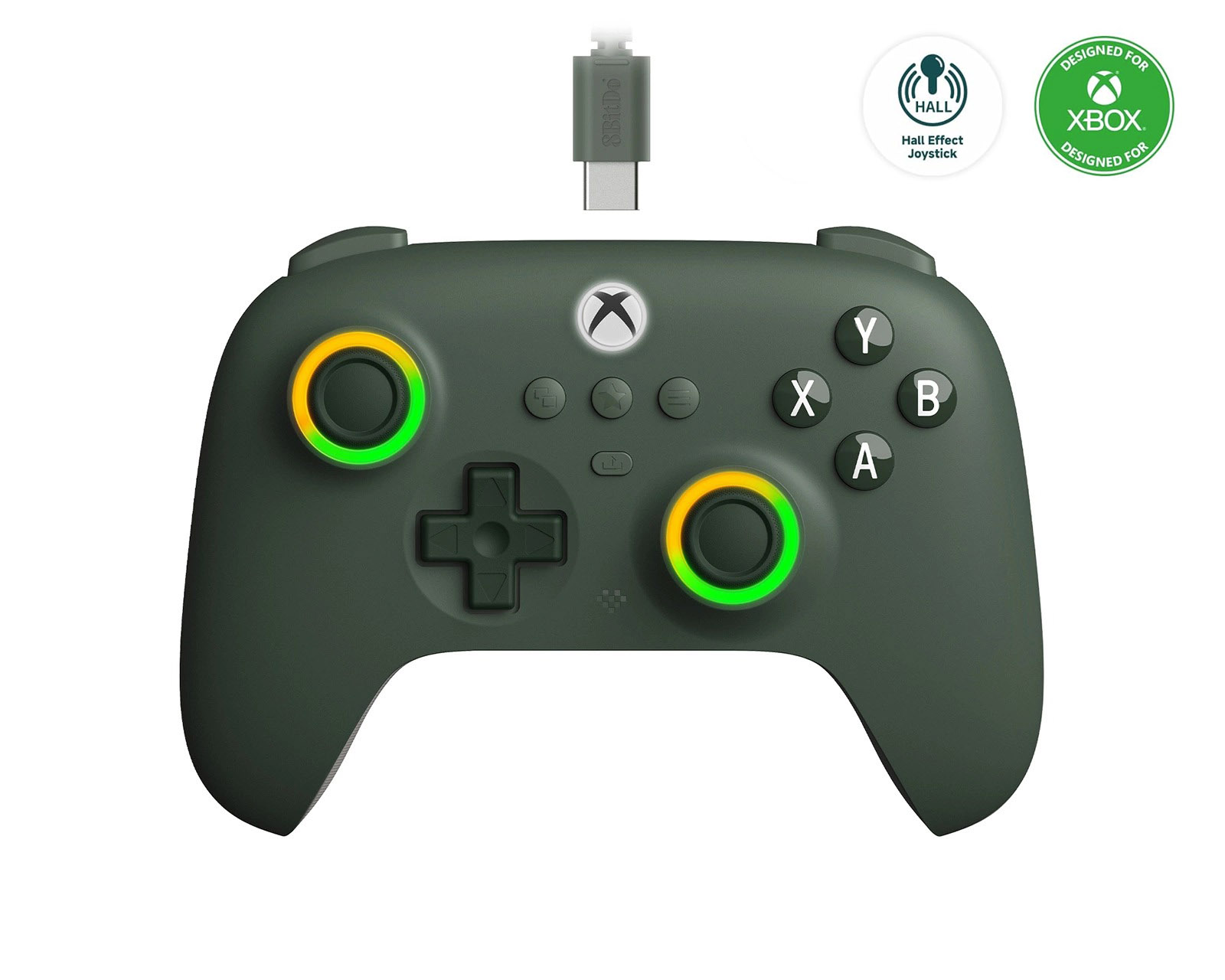 Wired Controller for Xbox/PC 8BitDo Ultimate C Dark Green  (w/ Hall Effect Joysticks)