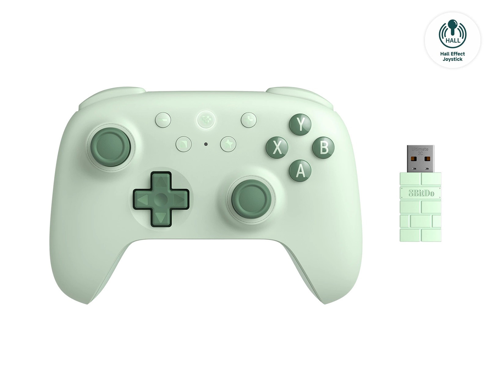 Wireless Controller for PC/Android 8BitDo Ultimate 2C Green (w/ Hall Effect Joysticks)