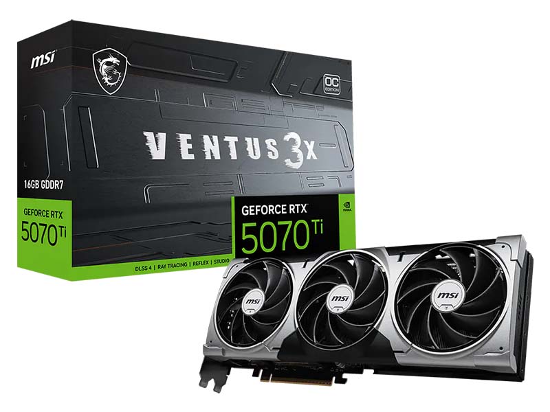 MSI GeForce RTX 5070 Ti VENTUS 3X OC 16GB GDDR7/HDMI/3xDP/DX12U/PCIe 5.0/TORX FAN 5.0