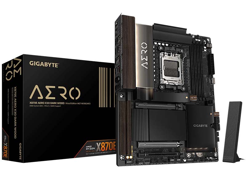 MB Gigabyte X870E AERO X3D DARK WOOD AM5 DDR5 9000MHz OC/4xM.2/Type-C/WIFI 7/2x5Gb/PCIe5.0/HDMI