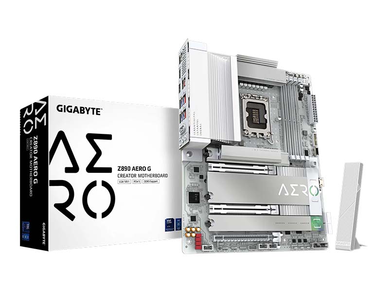 MB Gigabyte Z890 AERO G WIFI7 LGA1851 DDR5 9200MHz OC/5xM.2/BT 5.4/2x2.5Gb/PCIe5.0/HDMI/Thunderbolt4